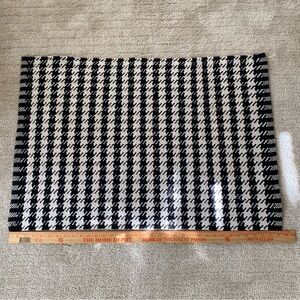 MacKenzie-Childs Black and White Houndstooth Door Mat